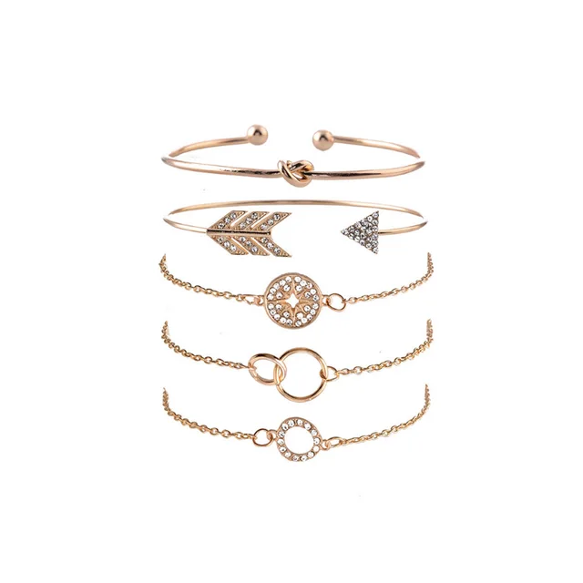 Five pointed Star Love Knotted Gold Bracelet Gold - Shop at LoveMi