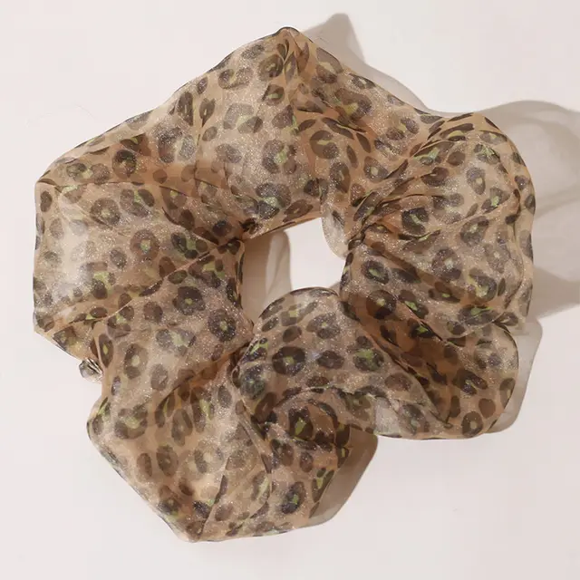 Chiffon Oversized Organza Spring And Summer New Simple Hair Accessories Brown Leopard Print - Shop at LoveMi