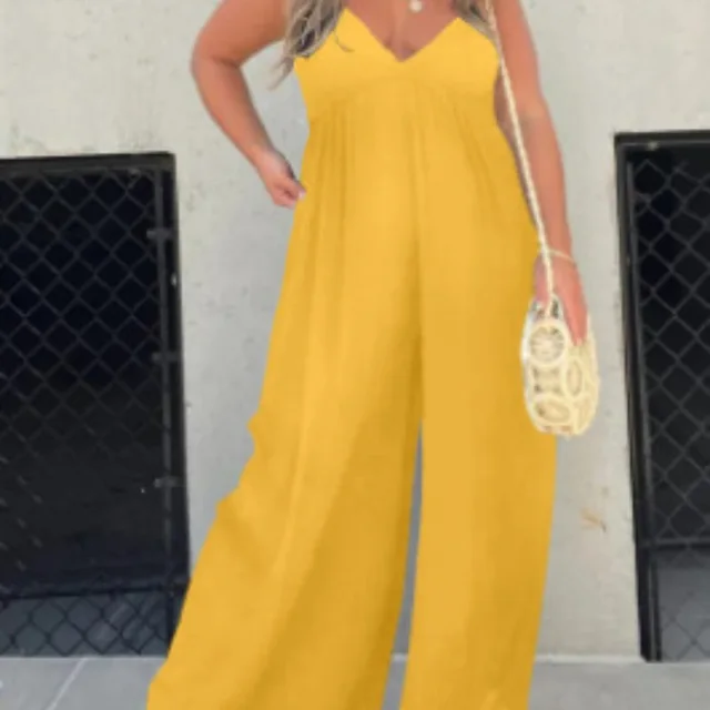 Women's New Suspender Jumpsuit Yellow - Shop at LoveMi