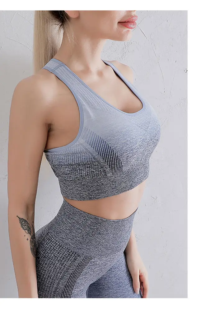 Exercise Yoga Clothes Bra For Women Gray Blue - Shop at LoveMi