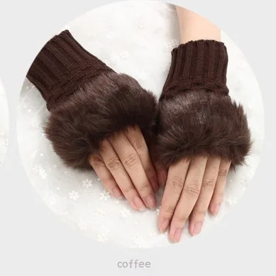 Thermal Women's Half Finger Polyester Gloves Brown - Shop at LoveMi