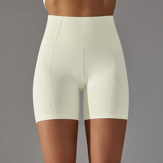 Women's Fashion Seamless Solid Color High Waisted Shorts 6621 Shorts White - Shop at LoveMi