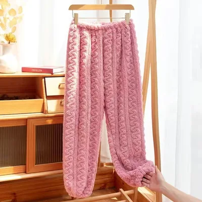 Pajamas Women's Polyester Trousers Coral Fleece Thickened Warm Pants Mateus - Shop at LoveMi