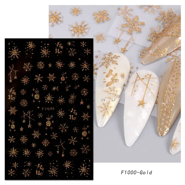 Glitter Gold Adhesive Nail Sticker F1000 Glitter Gold - Shop at LoveMi