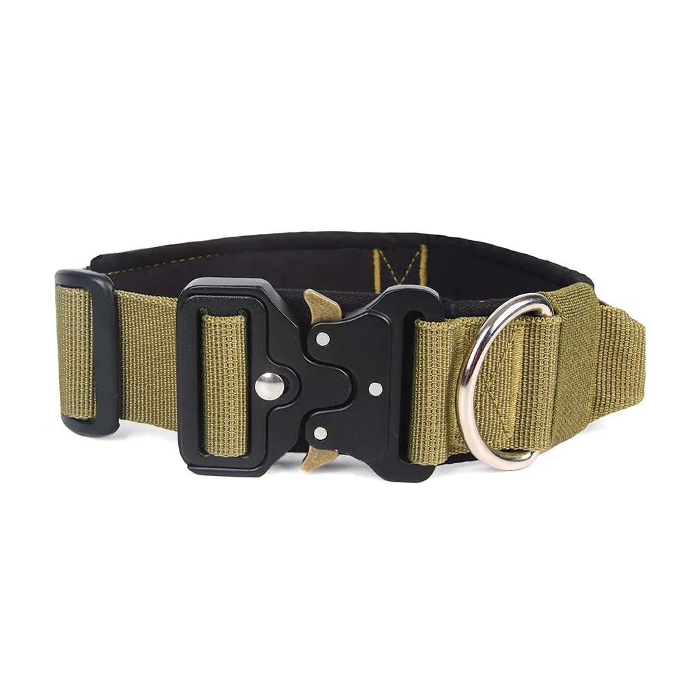 Pet Collar Pull resistant Large Dog Lifting Tactical Collar Khaki - Shop at LoveMi