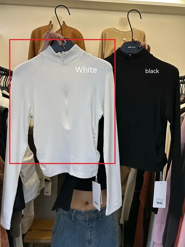 Dralon Graceful Stand Collar Two Sides Pleated Bottoming Slim Fit Slimming Shirt White - Shop at LoveMi
