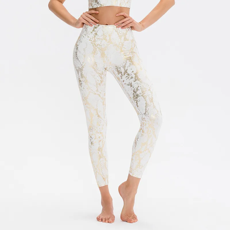 Women's Snake Print Yoga Trousers White - Shop at LoveMi
