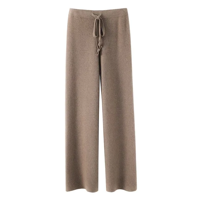 Women's Autumn And Winter Drape Knit Wide leg Pants This Purple - Shop at LoveMi