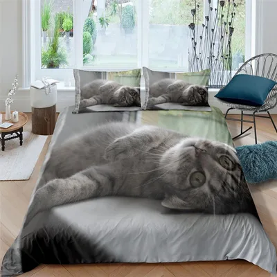 Pet Cat Pattern Bedding Down Quilt Cover 9Color - Shop at LoveMi