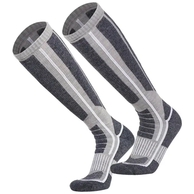 Women's Fashion Outdoor Mountaineering Warm Athletic Socks Long Calf Gray - Shop at LoveMi