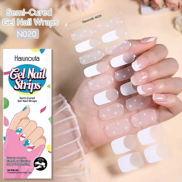 Japanese Style Nail Beauty Gel Stickers Semi curing French Gel N006 - Shop at LoveMi