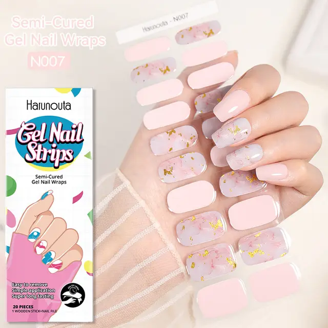 Japanese Style Nail Beauty Gel Stickers Semi curing French Gel N013 - Shop at LoveMi