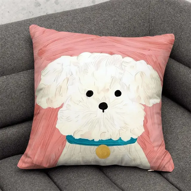 Cute Dog Cartoon Throw Pillow Dormitory Bedroom Square Gg 5 - Shop at LoveMi