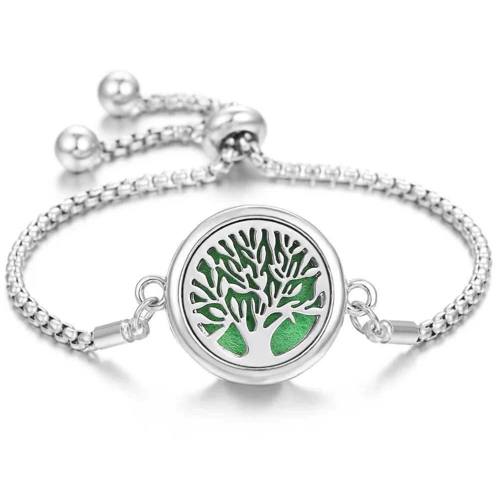 Lucky Tree Aromatherapy Oil Stainless Steel Alloy Bracelet - 1 Style