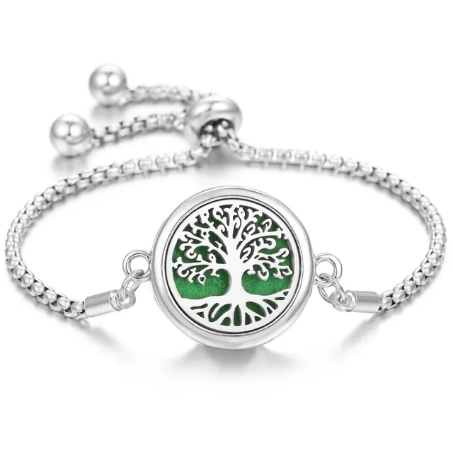 Lucky Tree Aromatherapy Oil Stainless Steel Alloy Bracelet 1 Style - Shop at LoveMi