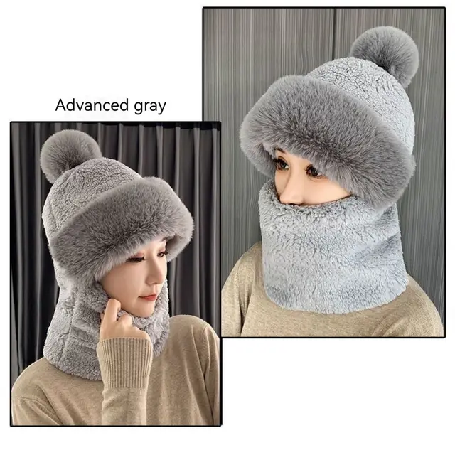 Hat Ear Protection And Wind Protection Outdoor Female Single layer Fleece lined Gray - Shop at LoveMi