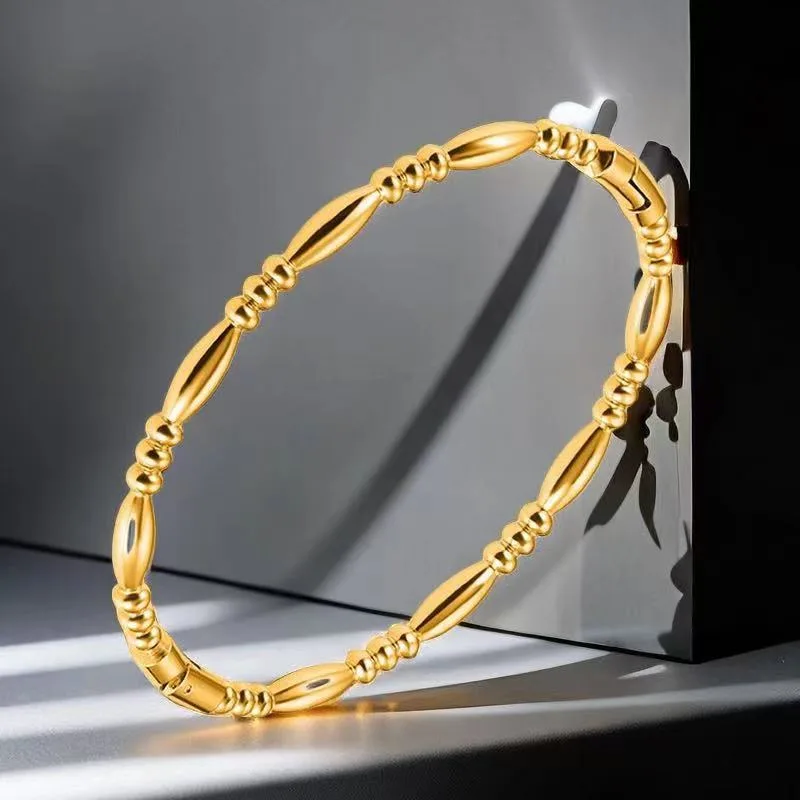 Women's Retro Stainless Steel Bracelet Fashion Simple - 15 E 4 Gold Bracelet