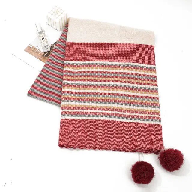 Cashmere Plaid Striped Jacquard Thickened Scarf 2 Style - Shop at LoveMi