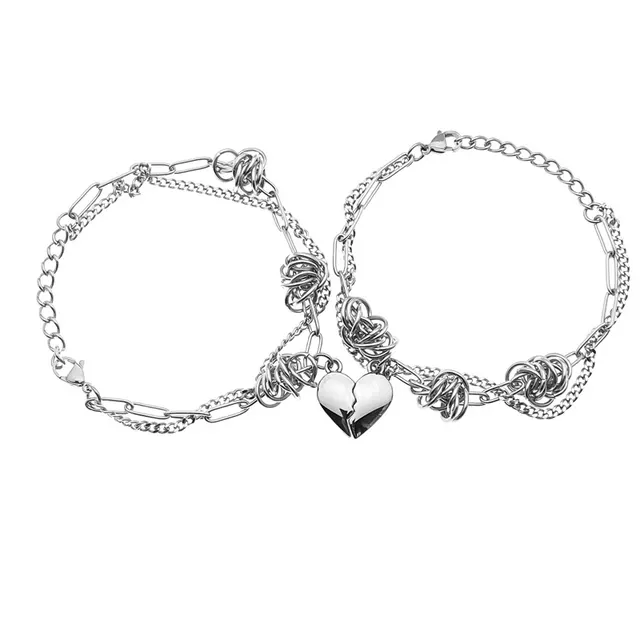 Heartbreaking Girls Attracting Magnets A Pair Of Couple Bracelets One Set - Shop at LoveMi