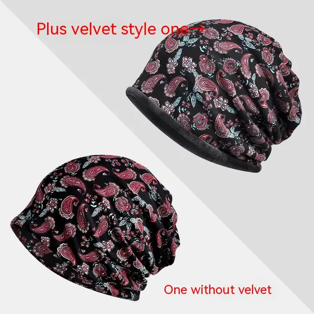 Polyester Tam o' shanter Women's Cashew Printed Pullover Outdoor Black Bottomed Red - Shop at LoveMi