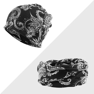 Polyester Tam o' shanter Women's Cashew Printed Pullover Outdoor Dragon Pattern Black - Shop at LoveMi