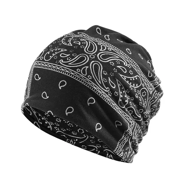 Polyester Tam o' shanter Women's Cashew Printed Pullover Outdoor New Paisley Black - Shop at LoveMi