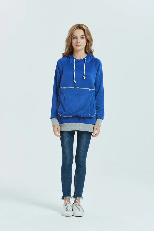 Loose Leisure Pullover Sweaters Women's Clothing Blue - Shop at LoveMi