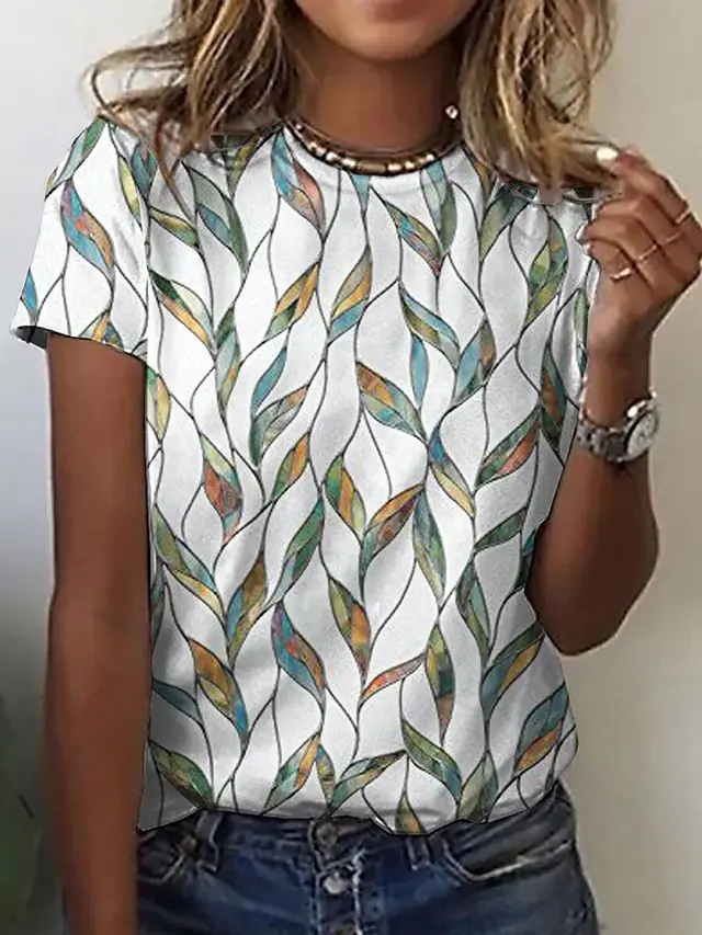 Women's Red Navy Blue Blue Cat 3D Printed Short Sleeve 3Y 5Yjev - Shop at LoveMi
