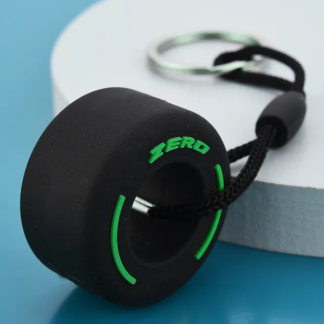 PVC Soft Rubber Tire Keychain Pendants Green - Shop at LoveMi