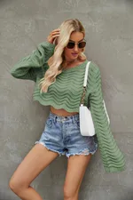 Short Pullover Sweater Sweater For Women - Green