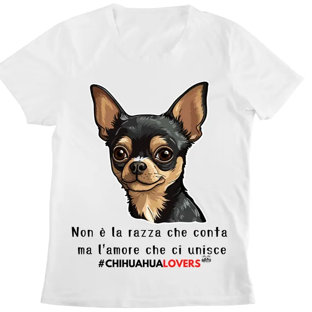 Chihuahua Digital Printing Casual Round Neck Short Sleeves White - Shop at LoveMi