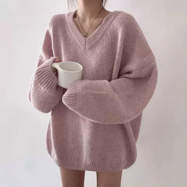 Loose And Lazy Style Pullover Pink - Shop at LoveMi