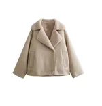 Women's Fashion Loose Fur Coat - Beige