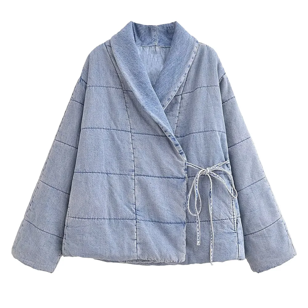 French Cotton Clothing Denim Loose Jacket Coat Blue - Shop at LoveMi