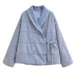 French Cotton Clothing Denim Loose Jacket Coat - Blue