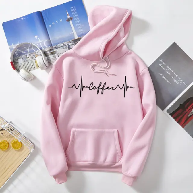 Harajuku Style Fleece lined Thickened Hooded Sweatshirt Pink - Shop at LoveMi