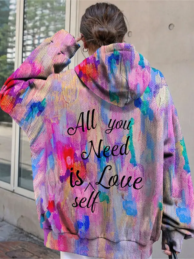 Autumn And Winter European And American Drop shoulder Sleeve Digital Printing Sweater Jlnwy11L6 - Shop at LoveMi