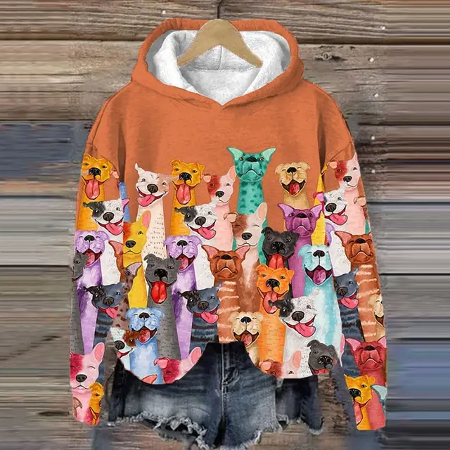 Autumn And Winter European And American Drop shoulder Sleeve Digital Printing Sweater Jlnwy11L8 - Shop at LoveMi