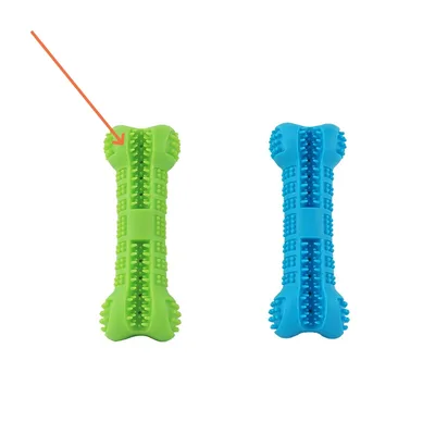 Pet Dog Silicone Bone Toothbrush Toy Cyan - Shop at LoveMi