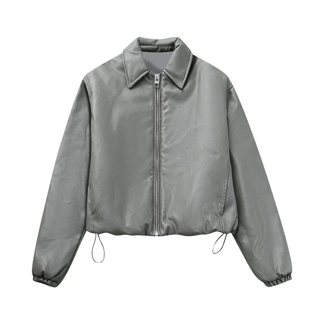 European And American Style Imitation Leather Pilot Casual Jacket Coat Picture Color - Shop at LoveMi
