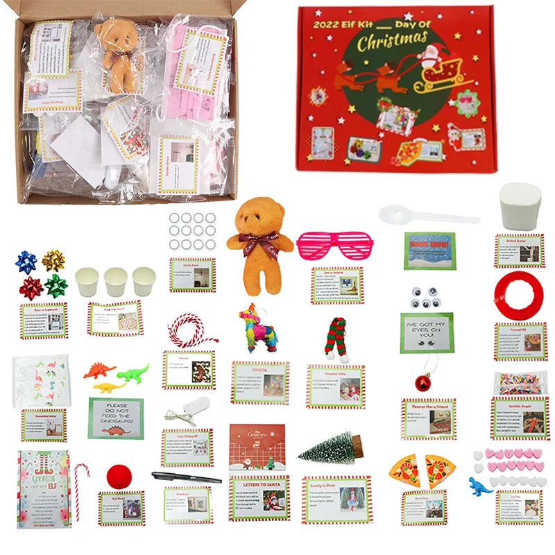 12 Days 24 Days Christmas Countdown Elf Suit 24 Days Suit Bear Color Box - Shop at LoveMi