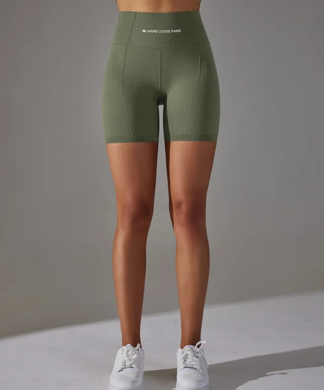 Women's Fashion Seamless Solid Color High Waisted Shorts Shorts Army Green - Shop at LoveMi