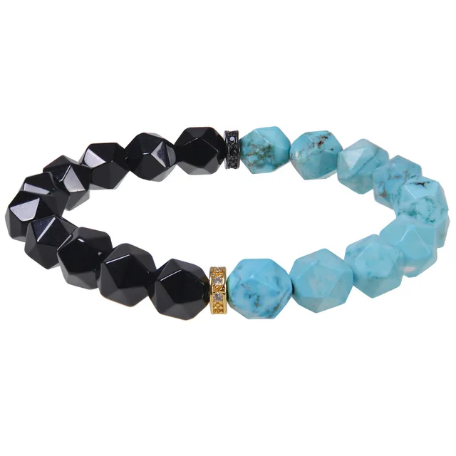 Natural Cut Surface Tiger eye Bracelet Turquoise - Shop at LoveMi