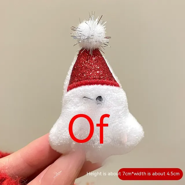 Cartoon Cute Santa Claus Brooch Christmas Festival Accessories Bow Snowman - Shop at LoveMi