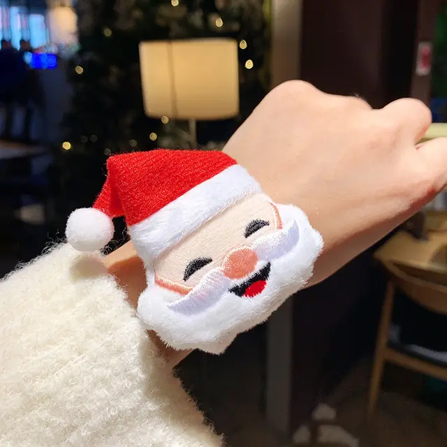 Christmas Plush Elk Christmas Bracelet Smiling Santa Claus - Shop at LoveMi