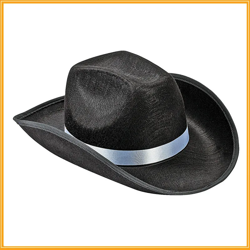 Western Cowboy Hat Ribbon Series String Clip Black And White - Shop at LoveMi