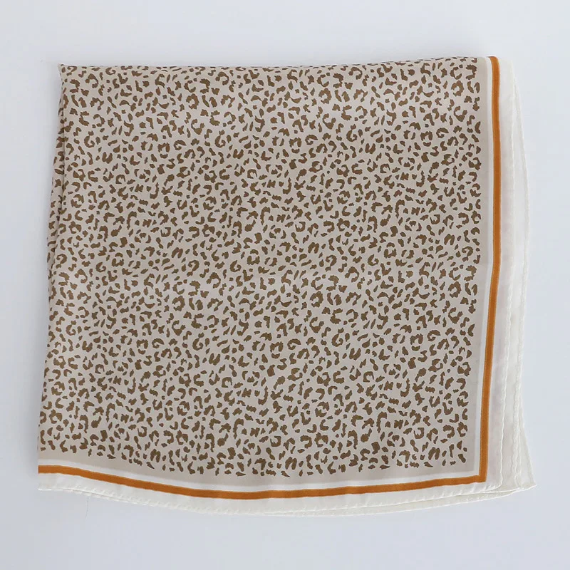 Artificial Silk Leopard Print Silk Scarf Orange - Shop at LoveMi