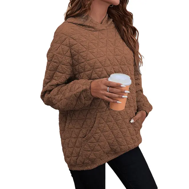 Autumn New Solid Color Hooded Sweater For Women Brown - Shop at LoveMi