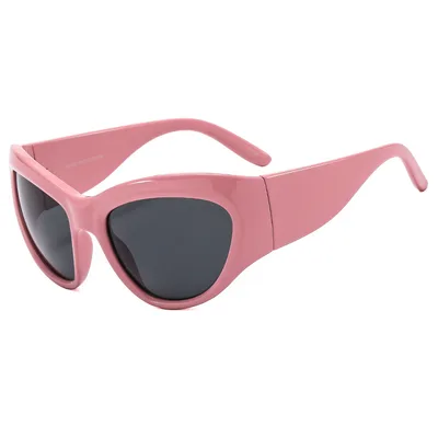 Outdoor Cycling Punk Sports Sunglasses Pink Frame Gray Piece - Shop at LoveMi