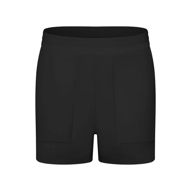 Fitness Elastic Waist Of Trousers Yoga Shorts Black - Shop at LoveMi